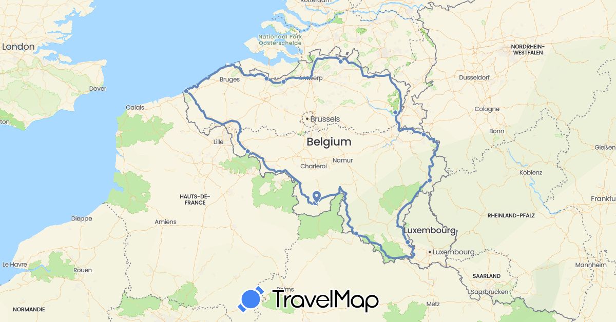TravelMap itinerary: cycling